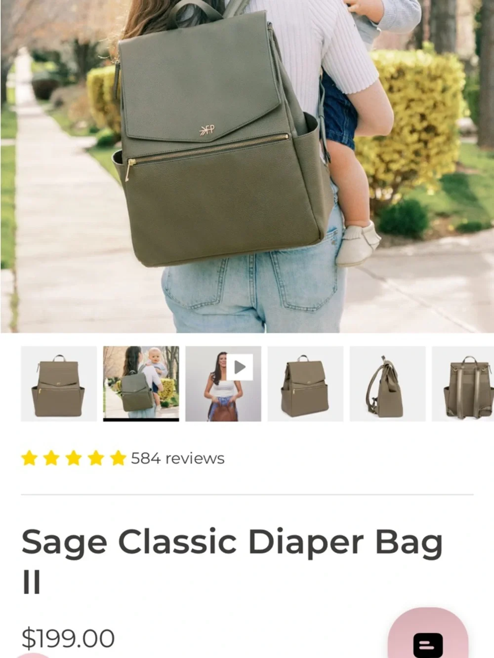 FRESHLY PICKED | Classic Sage Diaper Backpack II